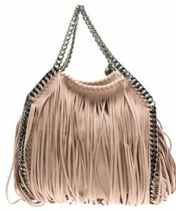 Discount ✨ Stella McCartney Beige Faux Leather Small Falabella Fringe Tote For 👩 Women ❤️ -Stella McCartney Shop luxury women stella mccartney new handbags p115082 004