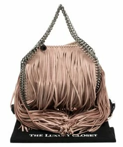 Discount ✨ Stella McCartney Beige Faux Leather Small Falabella Fringe Tote For 👩 Women ❤️ -Stella McCartney Shop luxury women stella mccartney new handbags p115082 009