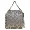 Cheapest ✔️ Stella McCartney Light Grey Quilted Faux Suede Mini Falabella Tote For 👩 Women 😍