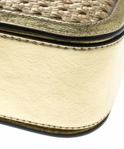 Best Sale 🧨 Stella McCartney Metallic Gold Wicker Faux Leather Medium Falabella Box Shoulder Bag For 👩 Women 😉 -Stella McCartney Shop luxury women stella mccartney new handbags p168006 004