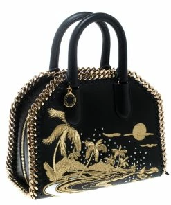 Discount ๐ Stella McCartney Black Leather Tiny Hawallan Embroidered Top Handle Shoulder Bag For ๐ฉ Women ๐ 15 Discount ๐ Stella McCartney Black Leather Tiny Hawallan Embroidered Top Handle Shoulder Bag For ๐ฉ Women ๐ -Stella McCartney Shop luxury women stella mccartney new handbags p168009 007