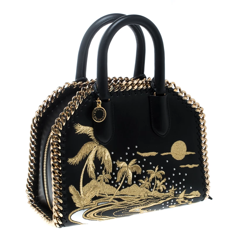 Discount ๐ Stella McCartney Black Leather Tiny Hawallan Embroidered Top Handle Shoulder Bag For ๐ฉ Women ๐ 5 Discount ๐ Stella McCartney Black Leather Tiny Hawallan Embroidered Top Handle Shoulder Bag For ๐ฉ Women ๐ - Image 3