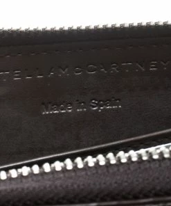 New 🧨 Stella McCartney Metallic Black Faux Leather Stars Zip Around Wallet For 👩 Women 🔔 -Stella McCartney Shop luxury women stella mccartney new handbags p169025 001