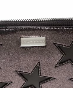 New 🧨 Stella McCartney Metallic Black Faux Leather Stars Zip Around Wallet For 👩 Women 🔔 -Stella McCartney Shop luxury women stella mccartney new handbags p169025 008