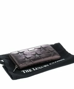 New 🧨 Stella McCartney Metallic Black Faux Leather Stars Zip Around Wallet For 👩 Women 🔔 -Stella McCartney Shop luxury women stella mccartney new handbags p169025 010