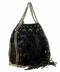 Brand new 🌟 Stella McCartney Black Faux Leather Mini Falabella Conchos Fringe Tote For 👩 Women 😀 17 Brand new 🌟 Stella McCartney Black Faux Leather Mini Falabella Conchos Fringe Tote For 👩 Women 😀 -Stella McCartney Shop luxury women stella mccartney new handbags p176124 008