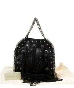 Brand new 🌟 Stella McCartney Black Faux Leather Mini Falabella Conchos Fringe Tote For 👩 Women 😀 23 Brand new 🌟 Stella McCartney Black Faux Leather Mini Falabella Conchos Fringe Tote For 👩 Women 😀 -Stella McCartney Shop luxury women stella mccartney new handbags p176124 011