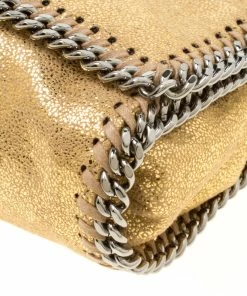 Best reviews of 🎁 Stella McCartney Metallic Gold Faux Leather Falabella Shoulder Bag For 👩 Women ⌛ -Stella McCartney Shop luxury women stella mccartney new handbags p176778 004