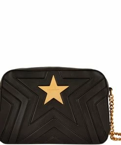 Cheapest ๐งจ Stella McCartney Black Quilted Faux Leather Medium Star Shoulder Bag For ๐ฉ Women ๐