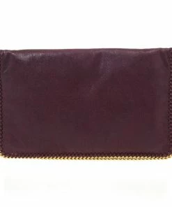 Wholesale 🤩 Stella McCartney Falabella Shaggy Deer Burgundy Fold Over Clutch For 👩 Women 🎉 -Stella McCartney Shop luxury women stella mccartney new handbags p25221 003