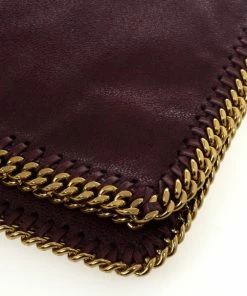 Wholesale 🤩 Stella McCartney Falabella Shaggy Deer Burgundy Fold Over Clutch For 👩 Women 🎉 -Stella McCartney Shop luxury women stella mccartney new handbags p25221 004