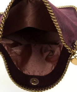 Wholesale 🤩 Stella McCartney Falabella Shaggy Deer Burgundy Fold Over Clutch For 👩 Women 🎉 -Stella McCartney Shop luxury women stella mccartney new handbags p25221 008