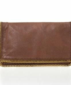 Cheapest 😉 Stella McCartney Brown Falabella Shaggy Deer Fold Over Clutch For 👩 Women 🧨