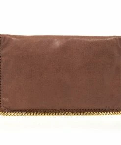 Cheapest 😉 Stella McCartney Brown Falabella Shaggy Deer Fold Over Clutch For 👩 Women 🧨 -Stella McCartney Shop luxury women stella mccartney new handbags p25251 003