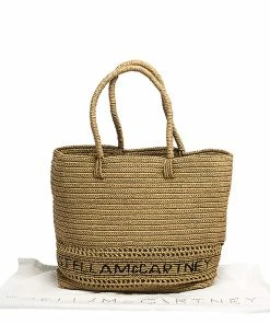 Best Sale 😀 Stella McCartney Beige Raffia Logo Tote For 👩 Women 🎁 -Stella McCartney Shop luxury women stella mccartney new handbags p280546 006