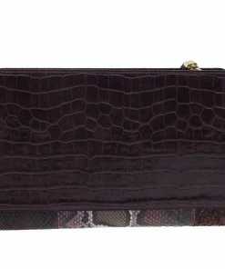 Cheap 💯 Stella McCartney Burgundy Embossed Patchwork Clutch For 👩 Women 😍 -Stella McCartney Shop luxury women stella mccartney new handbags p385 004