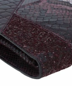 Cheap 💯 Stella McCartney Burgundy Embossed Patchwork Clutch For 👩 Women 😍 -Stella McCartney Shop luxury women stella mccartney new handbags p385 010