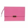Flash Sale 😀 Stella McCartney Pink Leather Beckett Clutch For 👩 Women ⭐