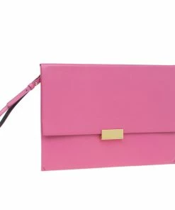 Flash Sale 😀 Stella McCartney Pink Leather Beckett Clutch For 👩 Women ⭐ -Stella McCartney Shop luxury women stella mccartney new handbags p4157 003