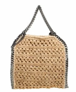 Best Sale 👍 Stella Mccartney Beige Raffia Mini Falabella Tote For 👩 Women ❤️ -Stella McCartney Shop luxury women stella mccartney new handbags p427309 003