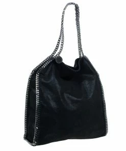 Outlet 😍 Stella McCartney Black Faux Leather Falabella Tote Bag For 👩 Women 🎉 -Stella McCartney Shop luxury women stella mccartney new handbags p43495 0003