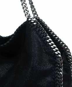 Outlet 😍 Stella McCartney Black Faux Leather Falabella Tote Bag For 👩 Women 🎉 -Stella McCartney Shop luxury women stella mccartney new handbags p43495 0006