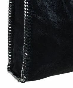 Outlet 😍 Stella McCartney Black Faux Leather Falabella Tote Bag For 👩 Women 🎉 -Stella McCartney Shop luxury women stella mccartney new handbags p43495 0010