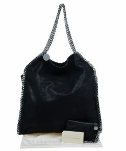 Outlet 😍 Stella McCartney Black Faux Leather Falabella Tote Bag For 👩 Women 🎉 -Stella McCartney Shop luxury women stella mccartney new handbags p43495 0015