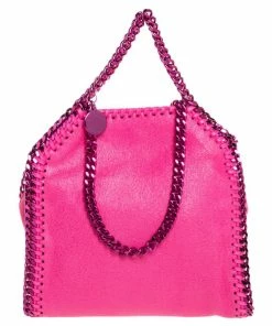 Discount ❤️ Stella McCartney Neon Pink Faux Leather Tiny Falabella Shoulder Bag For 👩 Women 🧨