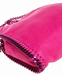 Discount ❤️ Stella McCartney Neon Pink Faux Leather Tiny Falabella Shoulder Bag For 👩 Women 🧨 -Stella McCartney Shop luxury women stella mccartney new handbags p457145 010