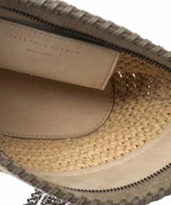 Hot Sale 👍 Stella McCartney Beige Faux Suede And Raffia Mini Falabella Shoulder Bag For 👩 Women 🛒 -Stella McCartney Shop luxury women stella mccartney new handbags p537090 004