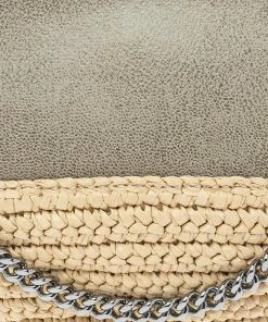 Hot Sale 👍 Stella McCartney Beige Faux Suede And Raffia Mini Falabella Shoulder Bag For 👩 Women 🛒 -Stella McCartney Shop luxury women stella mccartney new handbags p537090 006