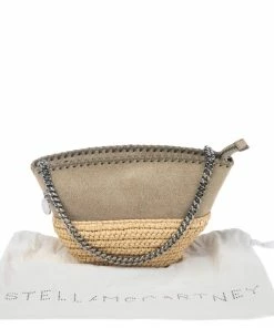 Hot Sale 👍 Stella McCartney Beige Faux Suede And Raffia Mini Falabella Shoulder Bag For 👩 Women 🛒 -Stella McCartney Shop luxury women stella mccartney new handbags p537090 010