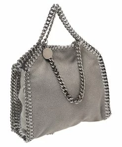Budget 😀 Stella McCartney Grey Faux Leather Tiny Falabella Crossbody Bag For 👩 Women 👍 -Stella McCartney Shop luxury women stella mccartney new handbags p537806 007