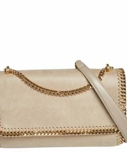 Wholesale 😍 Stella McCartney Beige Faux Suede Falabella Flap Shoulder Bag For 👩 Women 👍