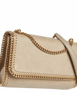 Wholesale 😍 Stella McCartney Beige Faux Suede Falabella Flap Shoulder Bag For 👩 Women 👍 -Stella McCartney Shop luxury women stella mccartney new handbags p559502 006