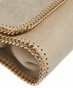 Wholesale 😍 Stella McCartney Beige Faux Suede Falabella Flap Shoulder Bag For 👩 Women 👍 -Stella McCartney Shop luxury women stella mccartney new handbags p559502 007