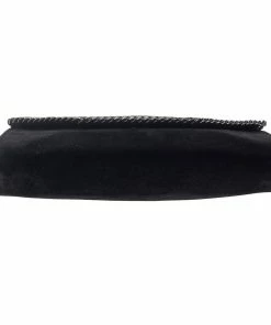 Buy 🥰 Stella McCartney Black Velvet Falabella Flap Shoulder Bag For 👩 Women 🎁 -Stella McCartney Shop luxury women stella mccartney new handbags p561595 009