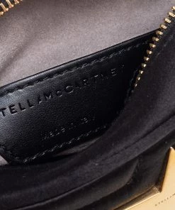 Hot Sale 😍 Stella McCartney Black Quilted Satin Stella Star Crossbody Bag For 👩 Women 🧨 -Stella McCartney Shop luxury women stella mccartney new handbags p561599 002
