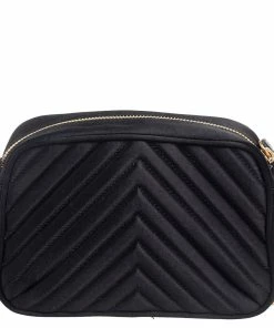 Hot Sale 😍 Stella McCartney Black Quilted Satin Stella Star Crossbody Bag For 👩 Women 🧨 -Stella McCartney Shop luxury women stella mccartney new handbags p561599 008