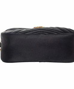 Hot Sale 😍 Stella McCartney Black Quilted Satin Stella Star Crossbody Bag For 👩 Women 🧨 -Stella McCartney Shop luxury women stella mccartney new handbags p561599 009