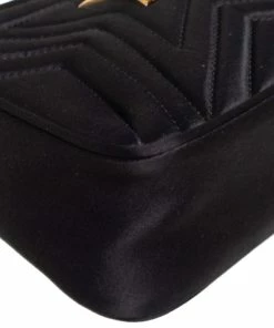 Hot Sale 😍 Stella McCartney Black Quilted Satin Stella Star Crossbody Bag For 👩 Women 🧨 -Stella McCartney Shop luxury women stella mccartney new handbags p561599 010
