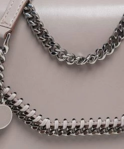 Cheap 🌟 Stella McCartney Beige Faux Leather Falabella Box Shoulder Bag For 👩 Women ✔️ -Stella McCartney Shop luxury women stella mccartney new handbags p561602 008