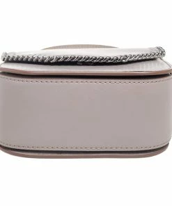 Cheap 🌟 Stella McCartney Beige Faux Leather Falabella Box Shoulder Bag For 👩 Women ✔️ -Stella McCartney Shop luxury women stella mccartney new handbags p561602 011