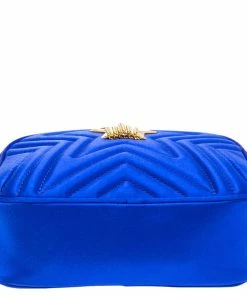 Buy 🤩 Stella McCartney Blue Quilted Satin Stella Star Crossbody Bag For 👩 Women 😉 -Stella McCartney Shop luxury women stella mccartney new handbags p561603 002