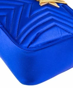 Buy 🤩 Stella McCartney Blue Quilted Satin Stella Star Crossbody Bag For 👩 Women 😉 -Stella McCartney Shop luxury women stella mccartney new handbags p561603 006