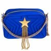 Buy 🤩 Stella McCartney Blue Quilted Satin Stella Star Crossbody Bag For 👩 Women 😉