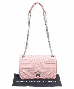 Wholesale 😍 Stella McCartney Pink Faux Leather Stella Star Crossbody Bag For 👩 Women ⌛ -Stella McCartney Shop luxury women stella mccartney new handbags p561605 004