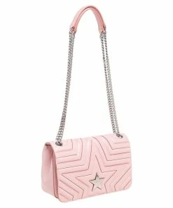 Wholesale 😍 Stella McCartney Pink Faux Leather Stella Star Crossbody Bag For 👩 Women ⌛ -Stella McCartney Shop luxury women stella mccartney new handbags p561605 007