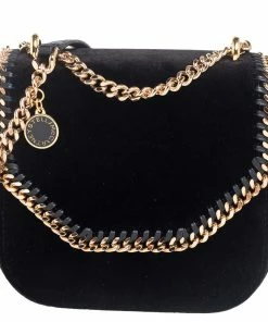 Wholesale 💯 Stella McCartney Black Velvet Falabella Box Shoulder Bag For 👩 Women 🔔